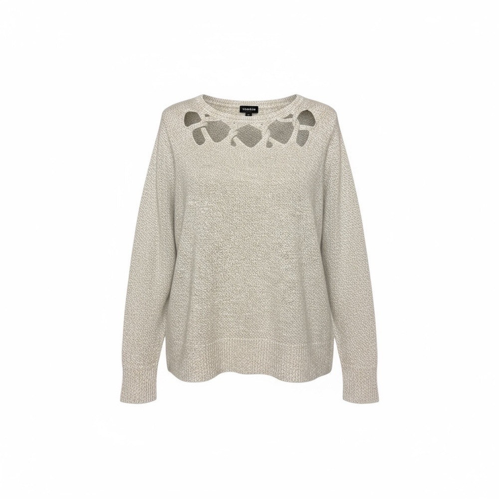 Torrid Gray Cozy‎ Lattice Front Knit Sweater Women’s Size 1 (14/16)
